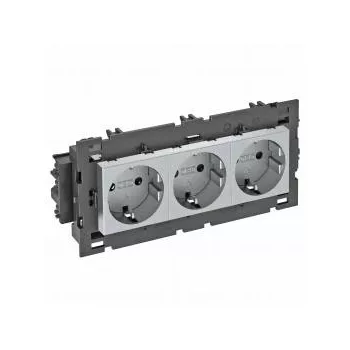   Obo Bettermann 6120462 STD-D0C8 AL3 Csatlakozóaljzat 0°, hármas védoérintkezos, Connect 80 250V, 10/16A festett alumínium
