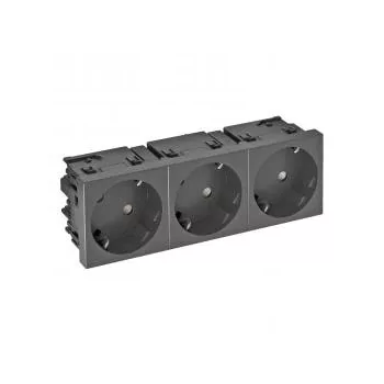   Obo Bettermann 6120511 STD-D3SC SWGR3 Csatlakozóaljzat 33°, hármas védőérintkezős, Connect 45 250V, 10/16A szürkésfekete