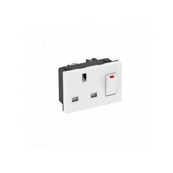   Obo Bettermann 6120724 STD-BS0G RW1.5 Csatlakozóaljzat 0o, 1-es British Standard, kapcsolóval 250V, 13A hófehér