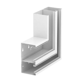   Obo Bettermann 6278320 GS-DFS90170RW acél csatornához Lapos sarokelem emelkedő aszimmetrikus két rekeszes 90x170mm hófehér