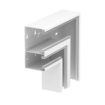   Obo Bettermann 6278330 GS-DFF90170RW acél csatornához Lapos sarokelem eső aszimmetrikus két rekeszes 90x170mm hófehér