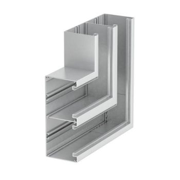   Obo Bettermann 6279623 GA-DF90210EL lapos sarokelem alumínium szimmetrikus kétrekeszes csatornához 90x210mm eloxált
