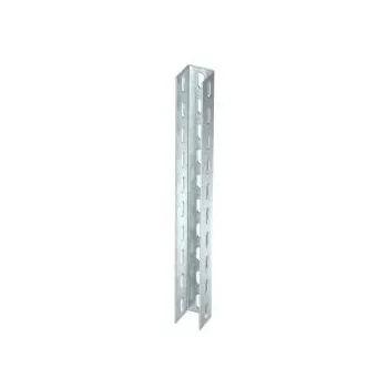   Obo Bettermann 6340962 US 5 100 FT U-oszlop 3 oldalon perforált 50x50x1000 FT merítetten tűzihorganyzott, DIN EN ISO 1461