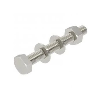   Obo Bettermann 6418248 SKS 10x80 A4 hatlapfejű csavar Anya, alátétek + fogazott alátét M10x80 2B felületkezelés nélkül, utókezelt