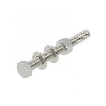   Obo Bettermann 6418295 SKS 12x100 F hatlapfejű csavar anya + alátétek + rugós alátét M12x100 F tűzihorganyzott, DIN 267, Teil 10