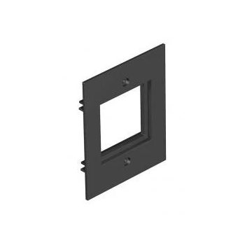   Obo Bettermann 7408148 T12L P15S 9011 fedlap 2-es Modul 45-höz, T12L-ben 71x88x12   grafitszürke