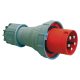 PCE, 035-6, ipari csatlakozó lengő dugvilla egyenes 5P (3P+N+F) 63A 6h, 400V 50/60 Hz, IP67, Dfh-634, piros, csavaros csatlakozás, Power Twist (PCE 035-6)