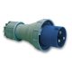 PCE, 043-6, ipari csatlakozó lengő dugvilla egyenes 3P (2P+F) 125A 6h, 230V 50/60 Hz, IP67, Dfh-1252, kék, csavaros csatlakozás, Power Twist (PCE 043-6)