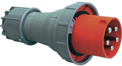 PCE, 045-6, ipari csatlakozó lengő dugvilla egyenes 5P (3P+N+F) 125A 6h, 400V 50/60 Hz, IP67, Dfh-1254, piros, csavaros csatlakozás, Power Twist (PCE 045-6)