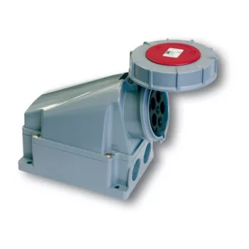   PCE, 134-6, ipari csatlakozó rögzíthető dugalj 4P (3P+F) 63A 6h, 400V 50/60 Hz, IP67, Dafr-633, piros, csavaros csatlakozás, Power Twist (PCE 134-6)