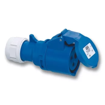   PCE, 223-6, ipari csatlakozó lengő dugalj egyenes 3P (2P+F) 32A 6h, 230V 50/60 Hz, IP44, Dafh-322, kék, csavaros csatlakozás, Shark (PCE 223-6)