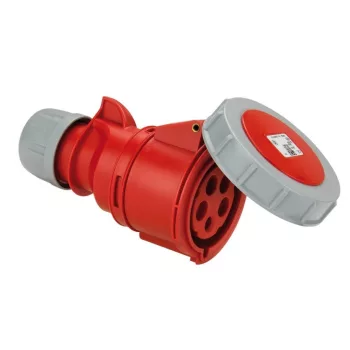   PCE, 2252-6, ipari csatlakozó lengő dugalj egyenes 5P (3P+N+F) 32A 6h, 400V 50/60 Hz, IP67, Dafh-324, piros, csavaros csatlakozás, Shark (PCE 2252-6)