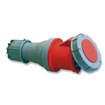   PCE, 235-6, ipari csatlakozó lengő dugalj egyenes 5P (3P+N+F) 63A 6h, 400V 50/60 Hz, IP67, Dafh-634, piros, csavaros csatlakozás, Shark (PCE 235-6)