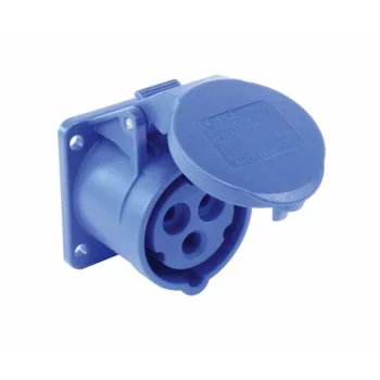   PCE, 323-6, ipari csatlakozó beépíthető dugalj egyenes 3P (2P+F) 32A 6h, 230V 50/60 Hz, IP44, Dafb-232, kék, csavaros csatlakozás (PCE 323-6)
