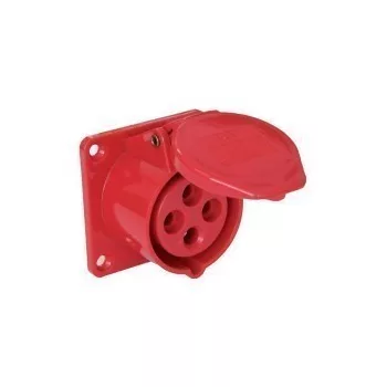   PCE, 324-6, ipari csatlakozó beépíthető dugalj egyenes 4P (3P+F) 32A 6h, 400V 50/60 Hz, IP44, Dafb-233, piros, csavaros csatlakozás (PCE 324-6)