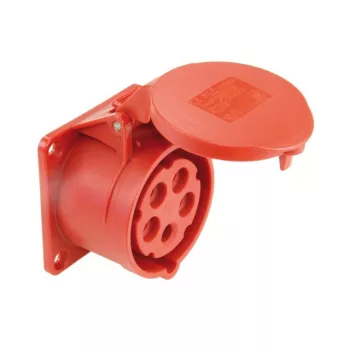   PCE, 325-6, ipari csatlakozó beépíthető dugalj egyenes 5P (3P+N+F) 32A 6h, 400V 50/60 Hz, IP44, Dafb-234, piros, csavaros csatlakozás (PCE 325-6)