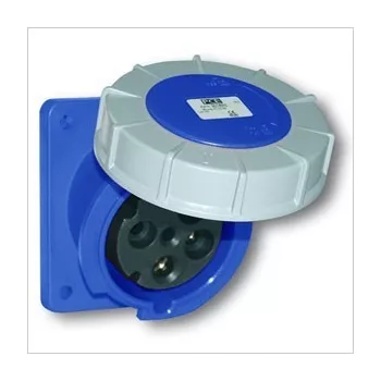   PCE, 433-6, ipari csatlakozó beépíthető dugalj ferde 3P (2P+F) 63A 6h, 230V 50/60 Hz, IP67, Dafb-632, kék, csavaros csatlakozás (PCE 433-6)