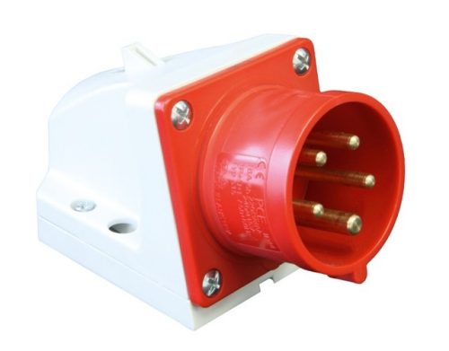 PCE, 525-6, ipari csatlakozó rögzíthető dugvilla 5P (3P+N+F) 32A 6h, 400V 50/60 Hz, IP44, Dfr-324, piros, csavaros csatlakozás (PCE 525-6)
