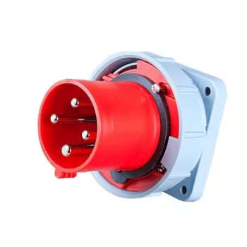   PCE, 634-6, ipari csatlakozó beépíthető dugvilla egyenes 4P (3P+F) 63A 6h, 400V 50/60 Hz, IP67, Dfb-633, piros, csavaros csatlakozás (PCE 634-6)