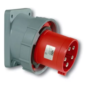   PCE, 735-6, ipari csatlakozó beépíthető dugvilla ferde 5P (3P+N+F) 63A 6h, 400V 50/60 Hz, IP67, Dfb-634, piros, csavaros csatlakozás (PCE 735-6)