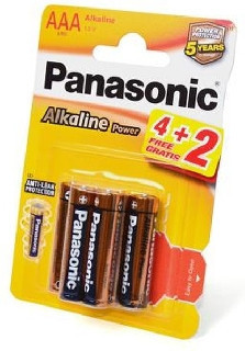 Panasonic Alkáli Power 1,5 V LR03 ( AAA ) alkáli, tartós mikró elem, nagy energiaigényű készülékekhez. 6 db / csomag ( ALKÁLI LR03APB-6BP )