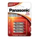 Panasonic Pro Power 1,5 V LR03 ( AAA ) alkáli, tartós mikró elem, nagy energiaigényű készülékekhez. 4 db / csomag ( ADVANCED LR03PPG4BP )