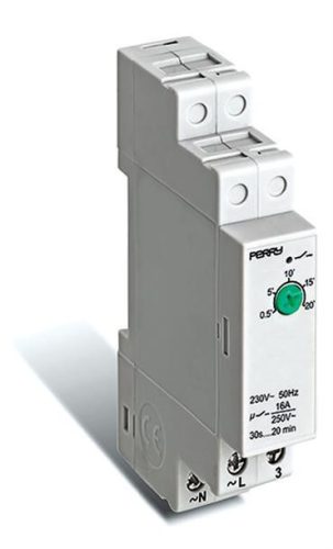 Perry Electric 1IT1062 Moduláris lépcsőházi automata, 3 vezetékes rendszerhez Beállítható időtartomány: 30másodperc – 10p.