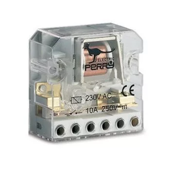   Perry Electric, 1RI0412AC/I, kapcsoló alá építhető léptető (impulzus) relé, 10A, 2 érintkező, 4 kapcsolási pozíció, tápfeszültség 12V AC 50/60 Hz (Perry 1RI0412AC/I)