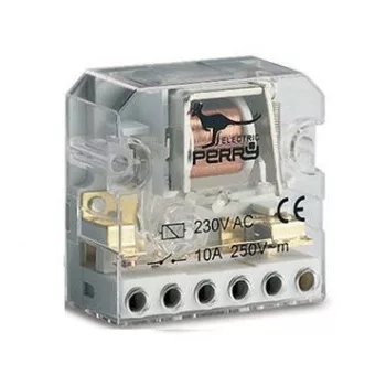   Perry Electric, 1RI0624AC/I, kapcsoló alá építhető léptető (impulzus) relé, 10A, 2 érintkező, 3 kapcsolási pozíció, tápfeszültség 24V AC 50/60 Hz (Perry 1RI0624AC/I)