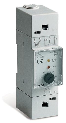 Perry Electric 1TMTE076 ipari Elektronikus termosztát - 2 modulos (szenzor nem tartozék) -20 °C - +40 °C, 1 potenciálmentes váltóérintkező, 16A