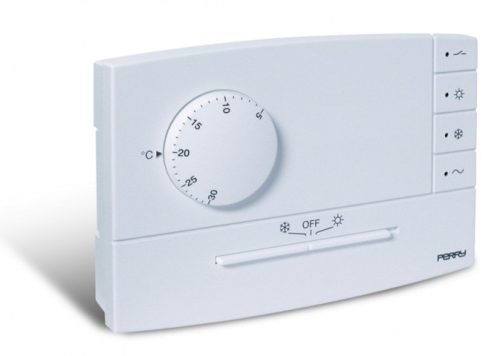 Perry Electric 1TPTE503B Elektronikus szoba termosztát LED visszajelzővel and nyár/ki/tél funkciókkal - fehér színben