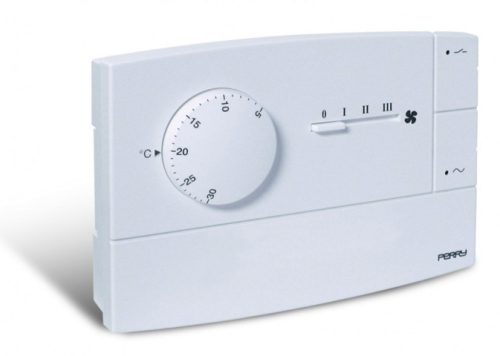 Perry Electric 1TPTE566B Elektronikus szoba termosztát fain coil vezérléshez -fehér színben