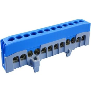   Pollmann, kalapsínre rögzíthető sorkapocs, 12x16mm2 kék, csavaros csatlakozás, N12-F2 (Pollmann 2020269)