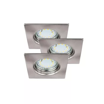   Rábalux 1054 LITE beltéri ráépíthető és beépíthető lámpa, szatin króm színben, GU10 foglalattal, 240 lm, 3W teljesítmény, 30000h élettartammal, IP44/IP40 védettséggel, 3000K, 3db/csomag ( Rábalux 1054 )