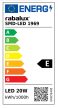 Rábalux 1969 SMD-LED fényforrás, E27 foglalat, 2450 lm, 20W teljesítmény, 20000h élettartammal, AC 220-240V, 3000K ( Rábalux 1969 )