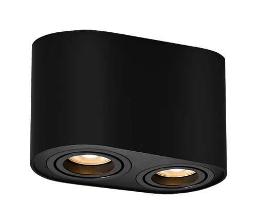 Rábalux 2051 KOBALD beltéri ráépíthető és beépíthető lámpa matt fekete színben, 2db GU10 foglalattal, IP20 védettséggel ( Rábalux 2051 )