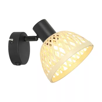   Rábalux 3133 RATTAN beltéri spotlámpa matt fekete színben, E14 foglalattal, IP20 védettséggel ( Rábalux 3133 )