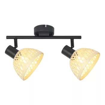   Rábalux 3134 RATTAN beltéri spotlámpa matt fekete színben, 2db E14 foglalattal, IP20 védettséggel ( Rábalux 3134 )
