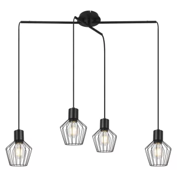   Rábalux 3540 BELANO beltéri függeszték fekete színben, 4db E27 foglalattal, IP20 védettséggel ( Rábalux 3540 )
