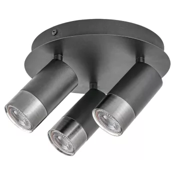   Rábalux 5071 ZIRCON beltéri mennyezeti lámpa matt fekete színben, 3db GU10 foglalattal, IP20 védettséggel ( Rábalux 5071 )