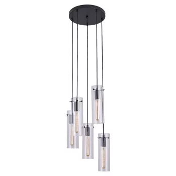   Rábalux 5260 ACANTHA beltéri függeszték fekete színben, 5db E27 foglalattal, IP20 védettséggel ( Rábalux 5260 )