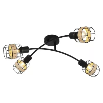   Rábalux 5282 INDIANA beltéri spotlámpa fekete színben, 4db E14 foglalattal, IP20 védettséggel ( Rábalux 5282 )
