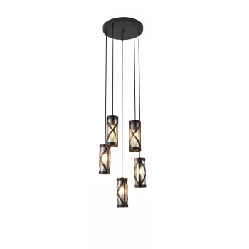   Rábalux 5340 OBERON beltéri függeszték barna színben, 5db E14 foglalattal, IP20 védettséggel ( Rábalux 5340 )