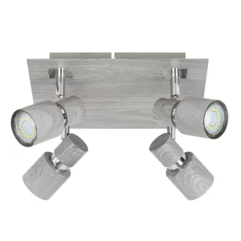   Rábalux 6128 MERKUR beltéri spotlámpa ezüst tölgy színben, 4db GU10 foglalattal, IP20 védettséggel ( Rábalux 6128 )