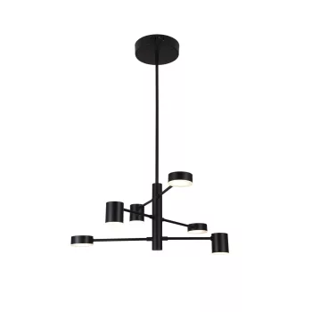   Rábalux 6355 SOLOMON beltéri függeszték matt fekete színben, 2400 lm, 30W teljesítmény, 25000h élettartammal, IP20 védettséggel, 5 év garanciával, 4000K ( Rábalux 6355 )