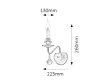 Rabalux Beatrice 7056 fali lámpa, antik bronz, 1x E14 (max 40 W) foglalat, IP20
