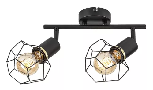 Rabalux Fran 71066 mennyezeti lámpa, matt fekete, 2x E27 (max 40 W) foglalat, IP20