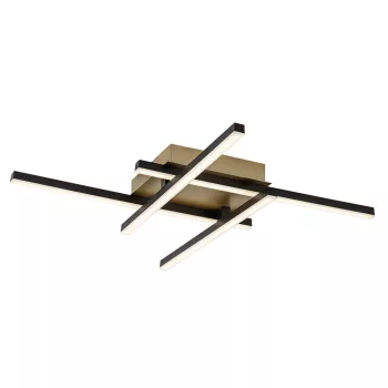 Rabalux Demir 71398 mennyezeti lámpa, fekete/ arany, beépített LED 24 W, 1880 lm, 4000 K, IP20
