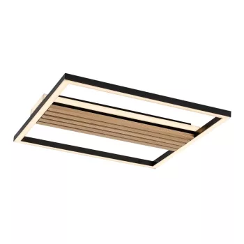 Rabalux Noxelle 71458 mennyezeti lámpa, matt fekete/ tölgy, beépített LED 30 W, 1800 lm, 3000, 4500, 6000 K, IP20