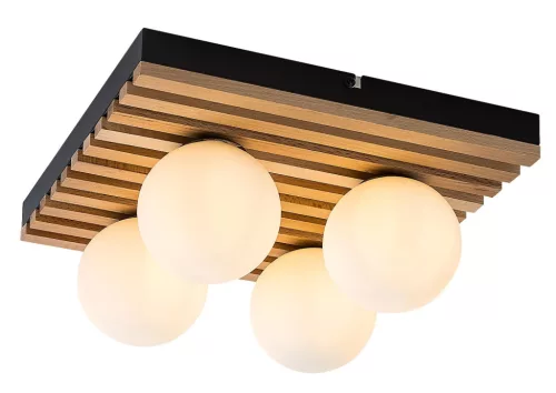 Rabalux Noxelle 71462 mennyezeti lámpa, matt fekete/ tölgy, 4x G9 (max 5 W) foglalat, IP20